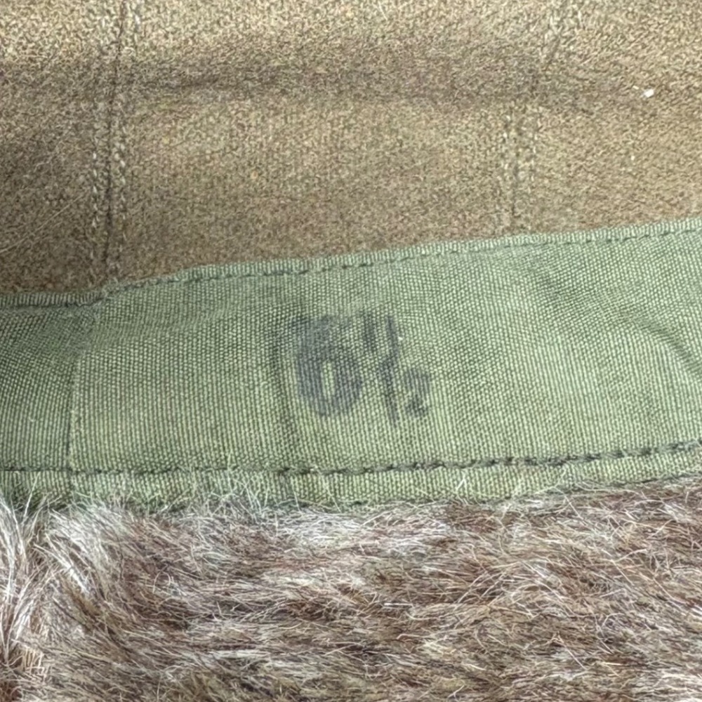 Vintage Military Trapper Hat Olive Green 6 1/2 - Picture 7 of 7